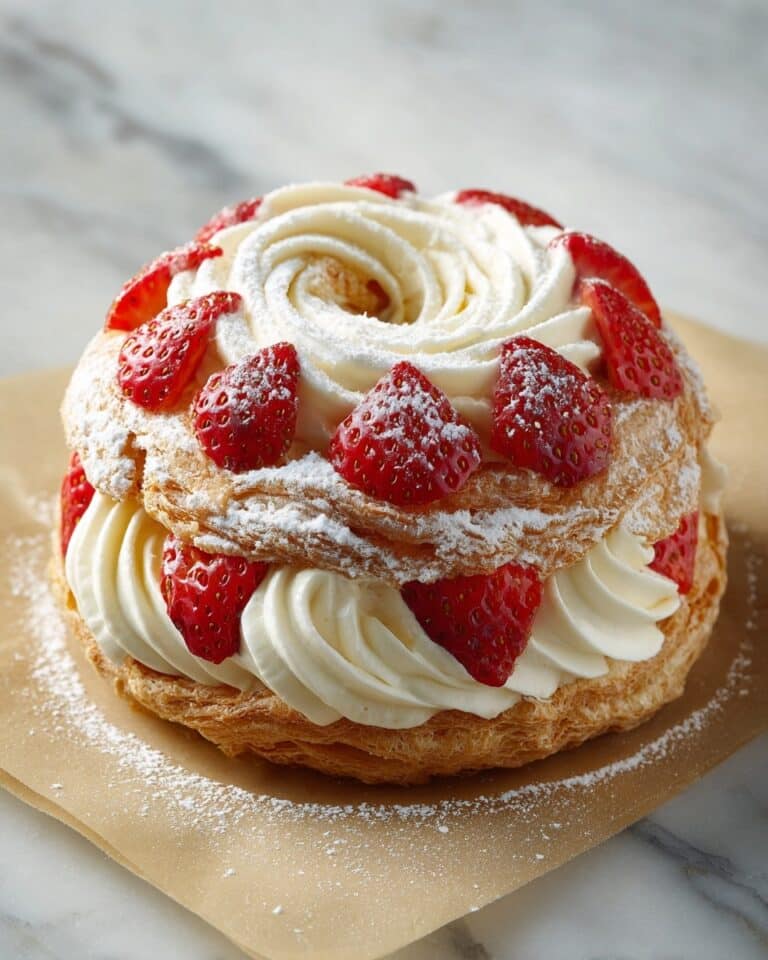 Paris-Brest Pastry with Whipped Cream and Strawberries Recipe