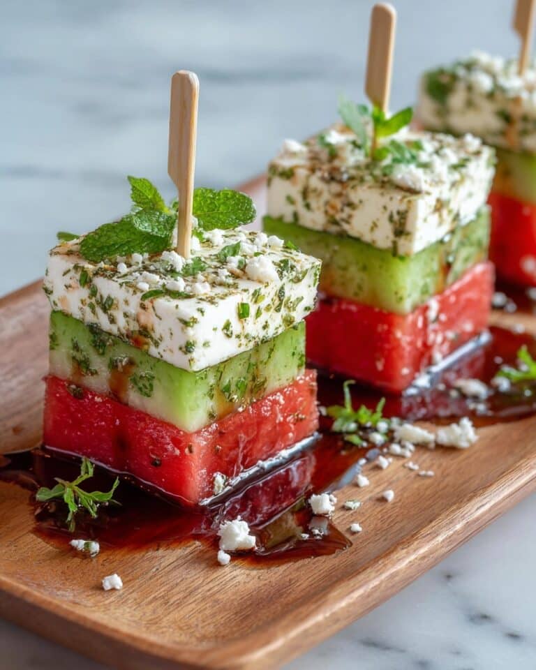 Watermelon Cucumber Feta Skewers: The Best 10-Minute Appetizer Recipe
