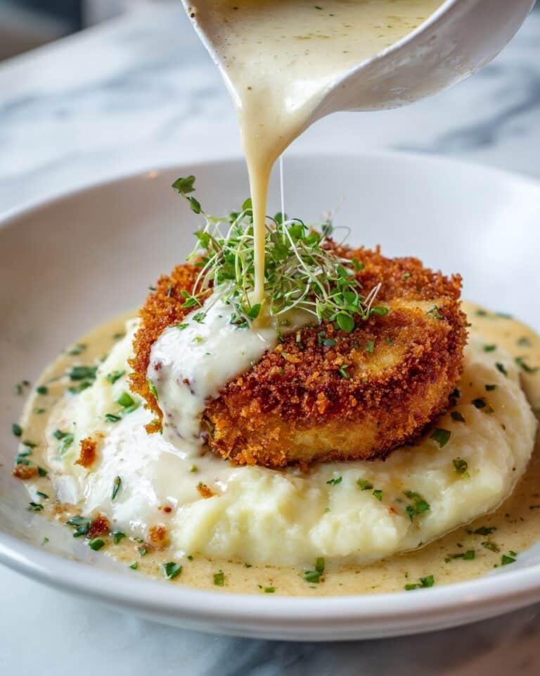 Parmesan Crusted Chicken with Creamy Garlic Sauce Recipe