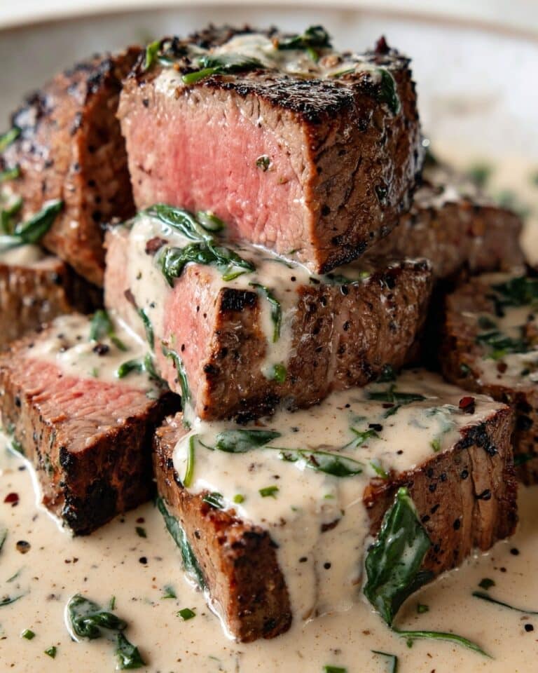 Peppercorn-Crusted Filet Mignon with Creamy Green Peppercorn Sauce Recipe
