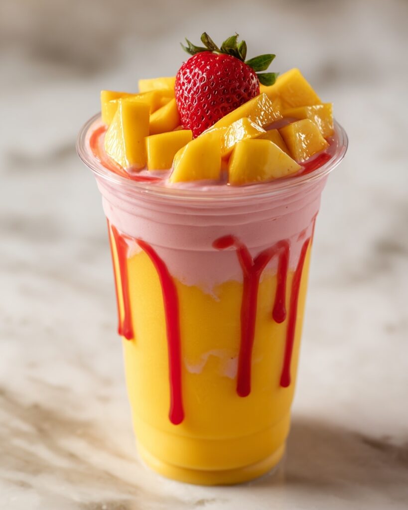Mango Strawberry Sunrise Frappuccinos Recipe