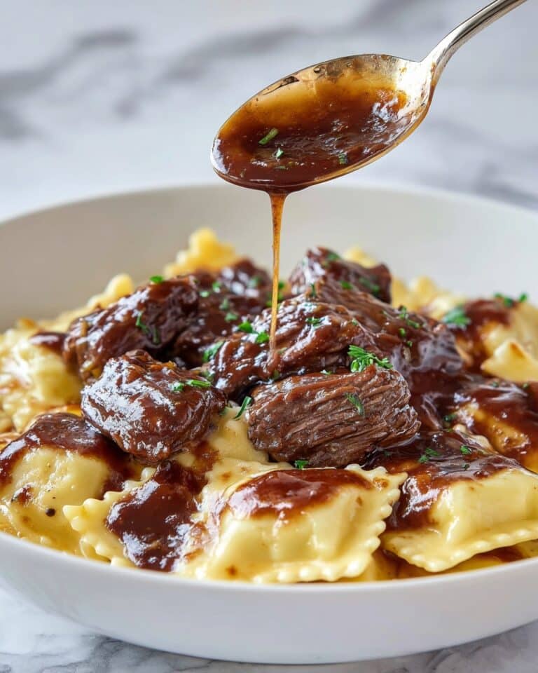 One-Skillet Garlic Butter Steak & Cheese Ravioli Recipe