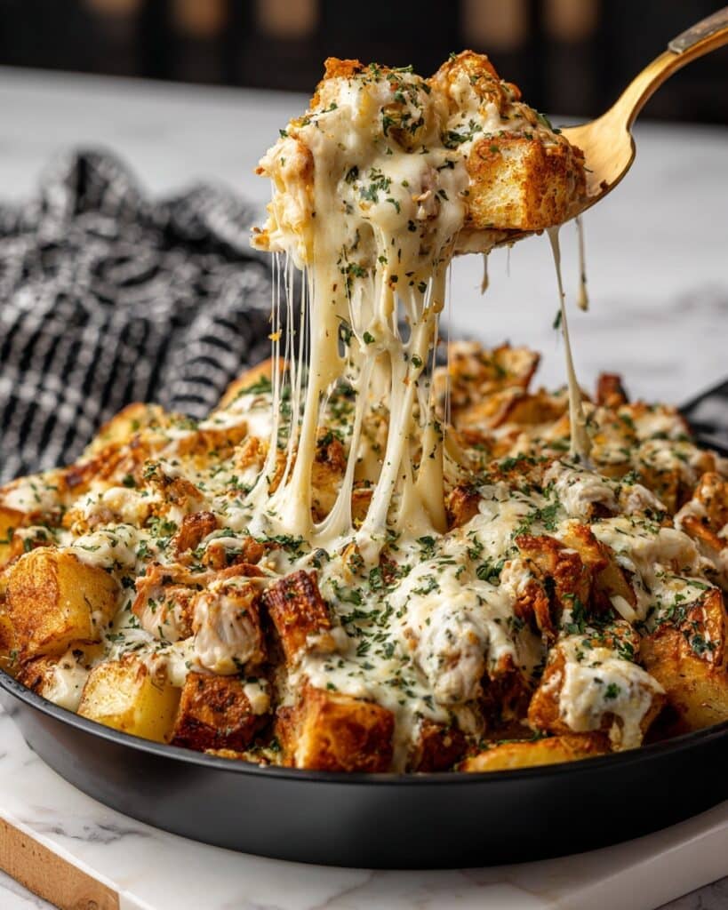 Garlic Parmesan Chicken and Potatoes Skillet Recipe