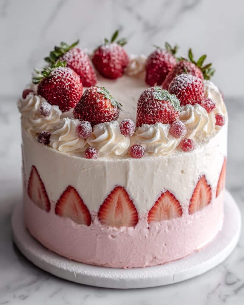 Vanilla Strawberry Ombre Cake Recipe