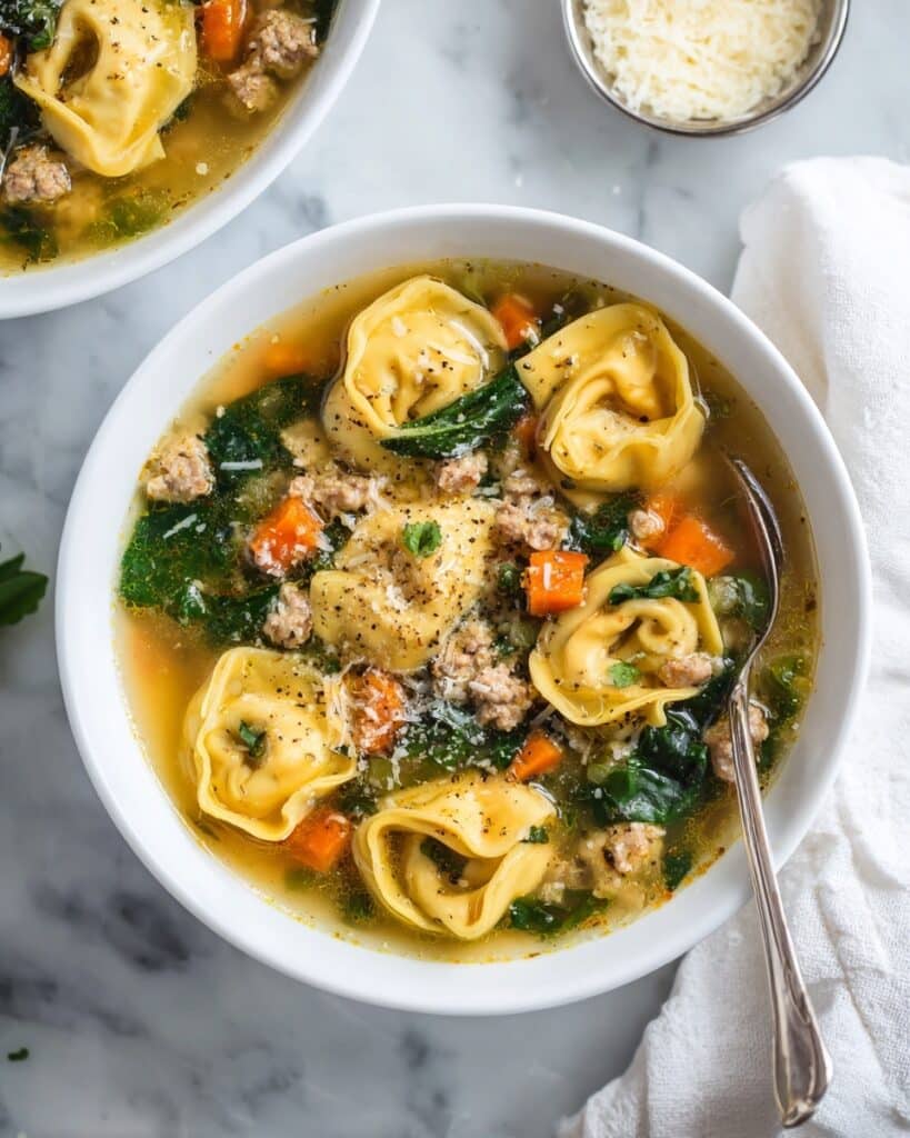 Sausage Tortellini Soup with Spinach Recipe