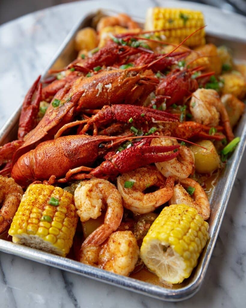 Cajun Seafood Boil with Garlic Butter Sauce Recipe