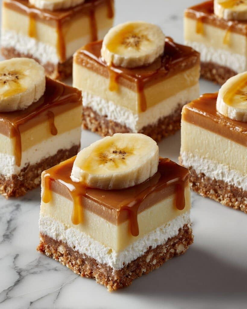 Banana Cream Cheese Bars with Caramel Drizzle Recipe