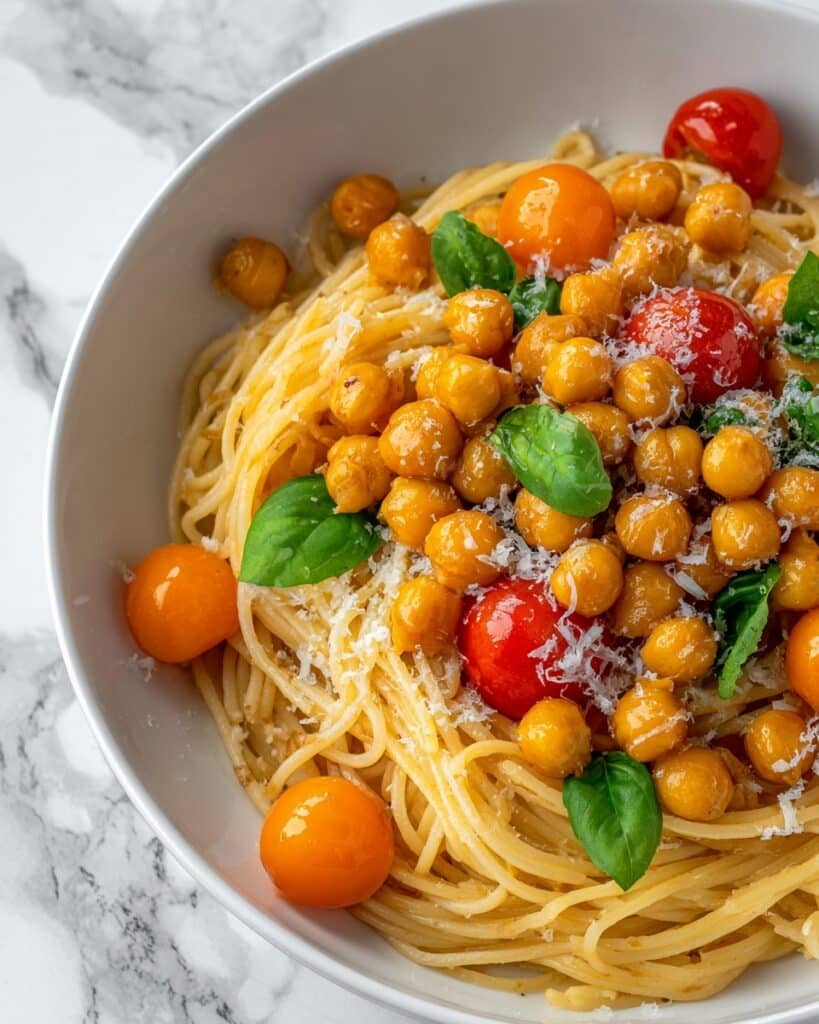 Slow Roasted Chickpea and Tomato Pasta Recipe