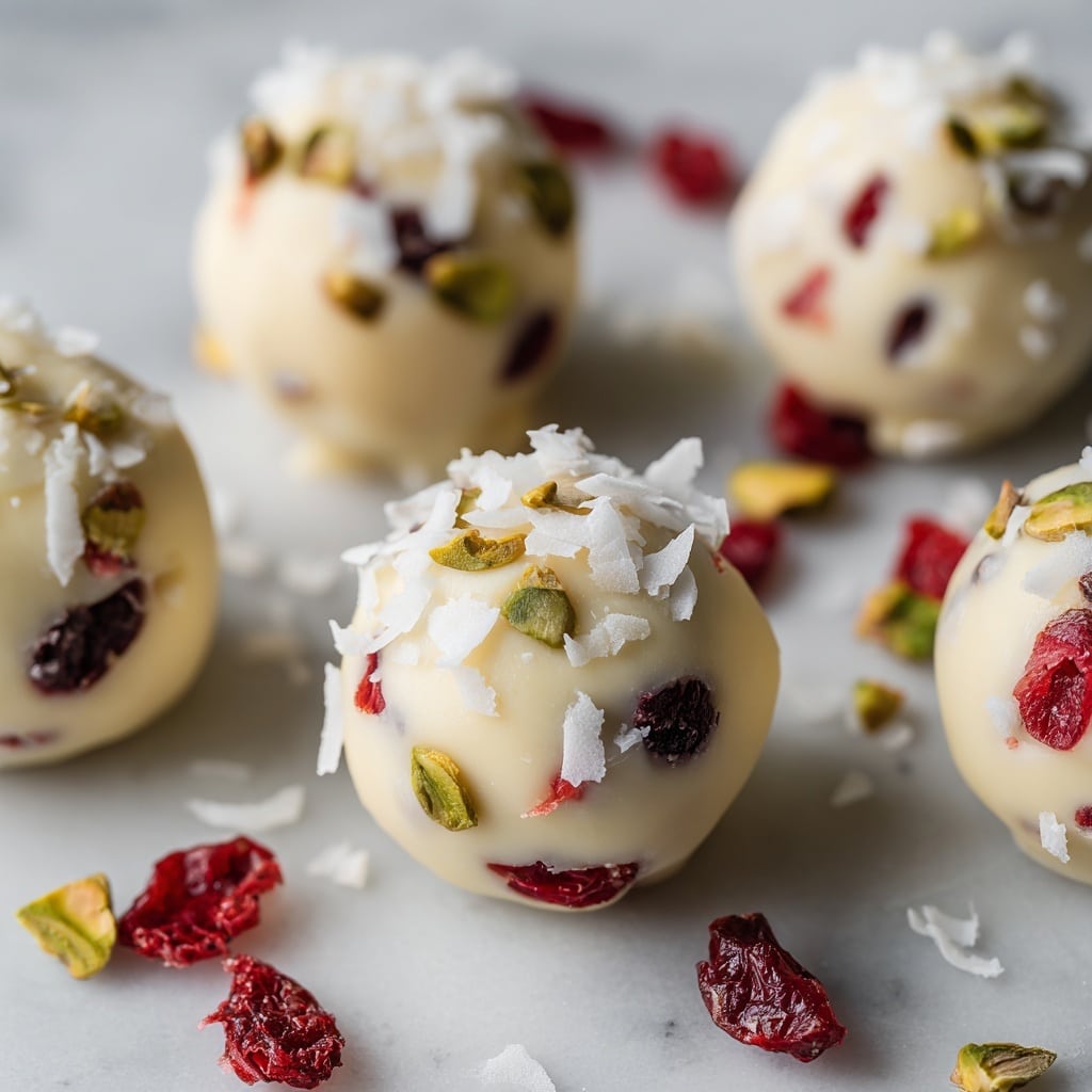 Cranberry Pistachio White Chocolate Truffles Recipe