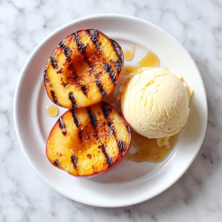 Grilled Peaches with Vanilla Ice Cream Recipe