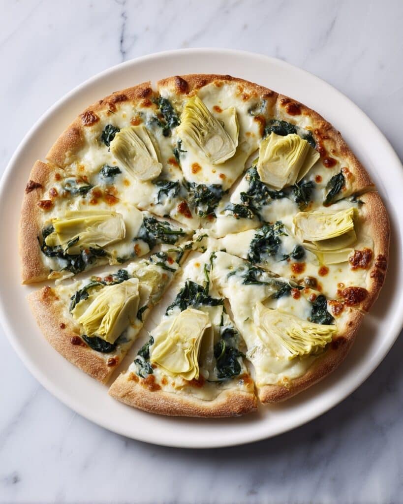High Protein Spinach Artichoke Pizza Recipe