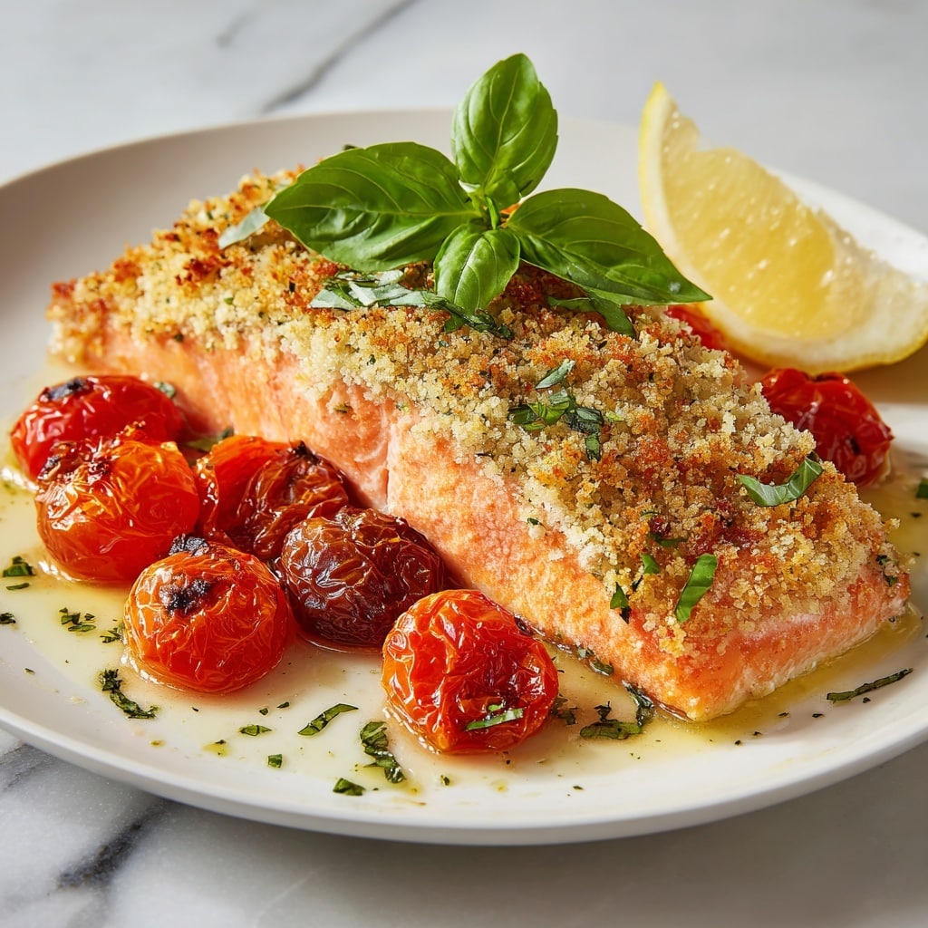 Pesto Salmon with Parmesan-Panko Crust Recipe - Recipe Image