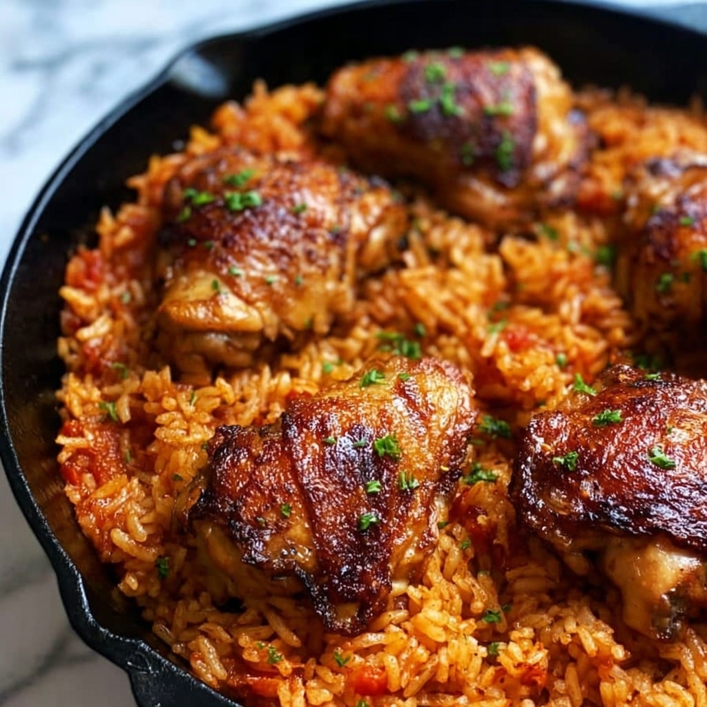 One Pan Tomato Basil Chicken and Rice Recipe - Recipe Image