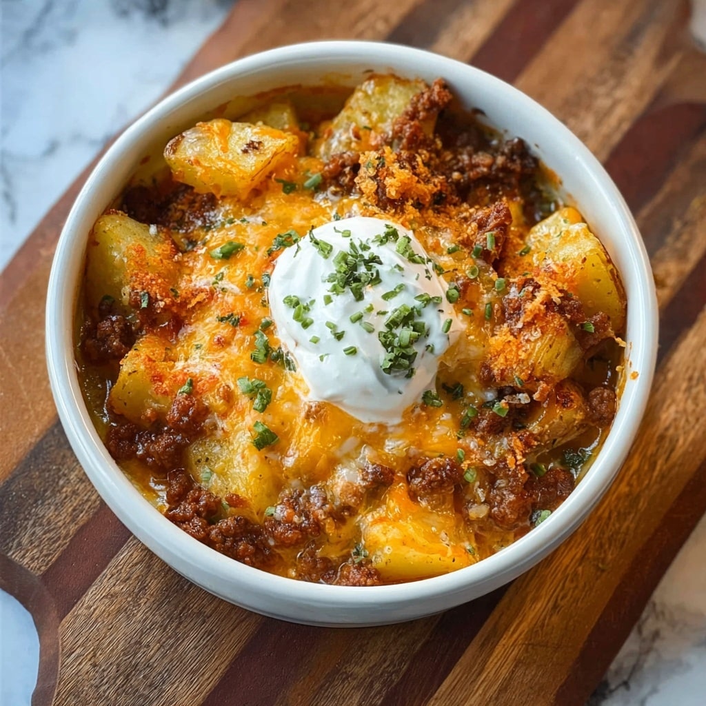 Loaded Cheesy Taco Potatoes Recipe - Recipe Image