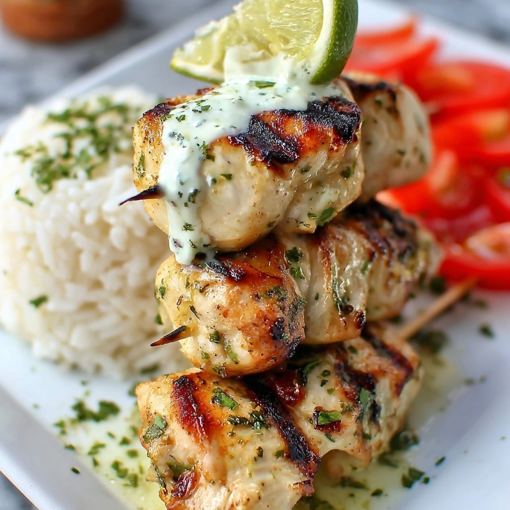 Grilled Chicken Souvlaki with Fresh Herbs and Lemon Recipe - Recipe Image