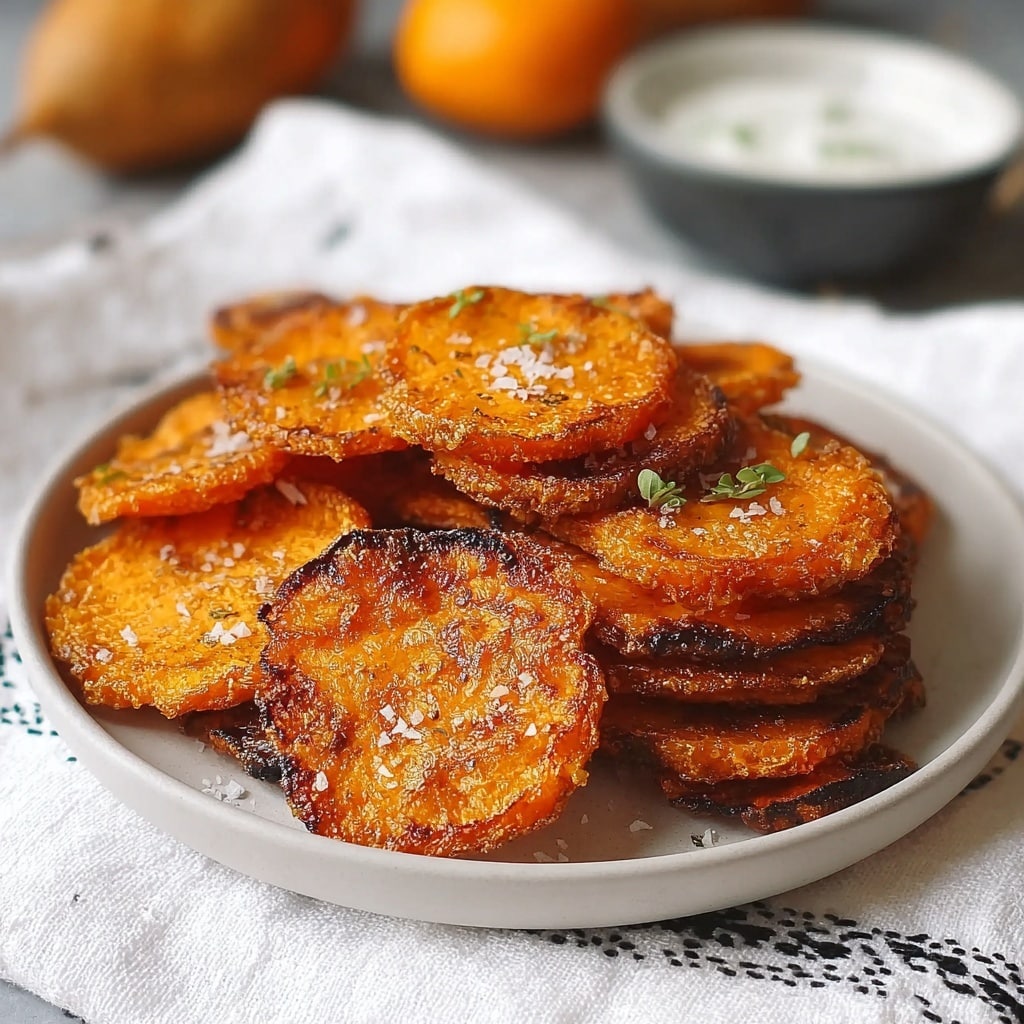 Crispy Smashed Sweet Potatoes with Garlic Yogurt Dipping Sauce Recipe - Recipe Image