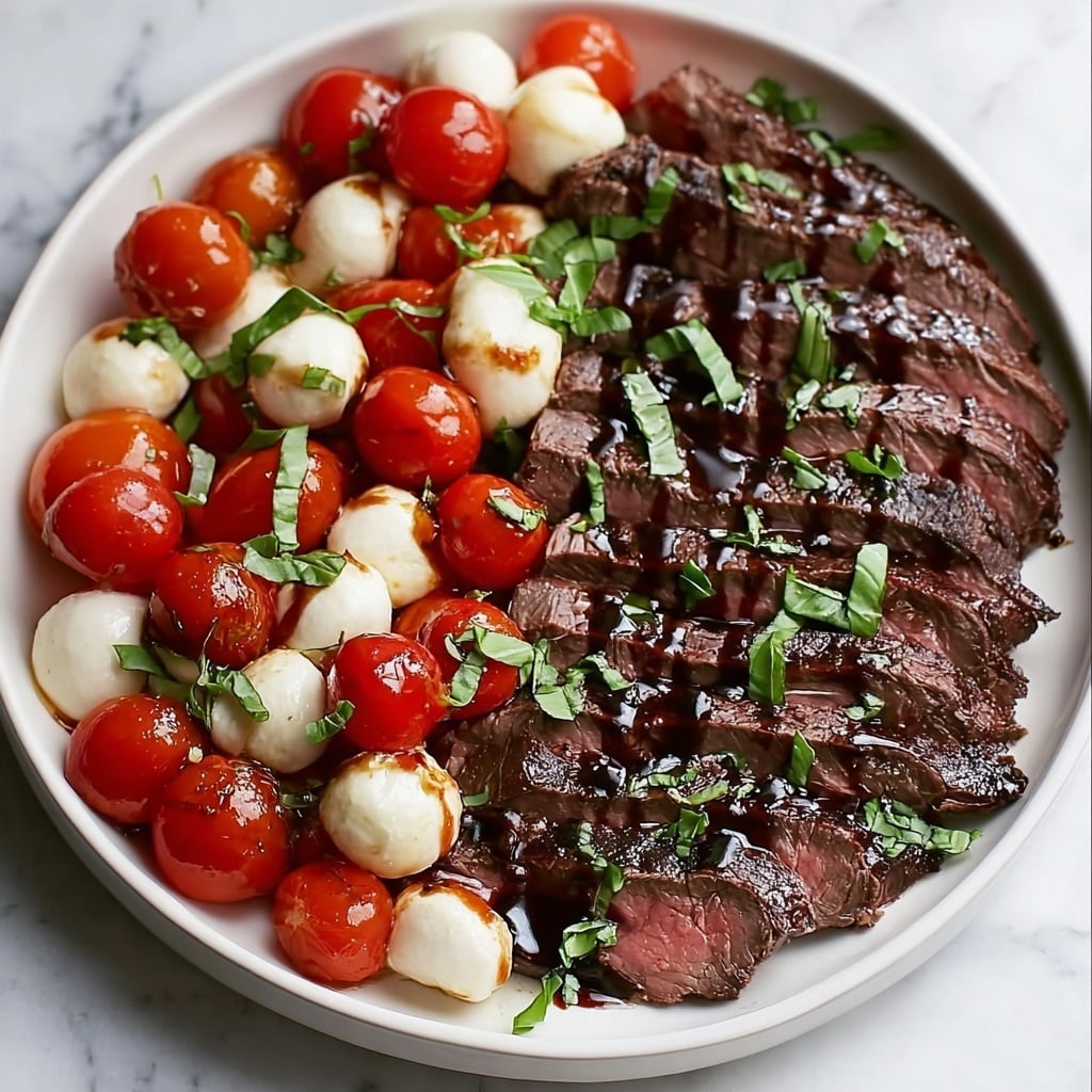 Balsamic Caprese Grilled Flank Steak Recipe - Recipe Image