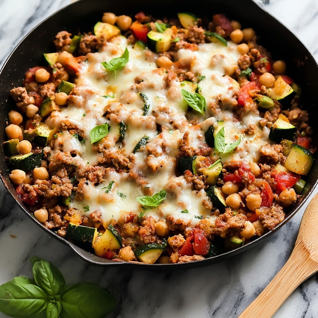 Ground Turkey Zucchini Chickpea Skillet Recipe - Recipe Image