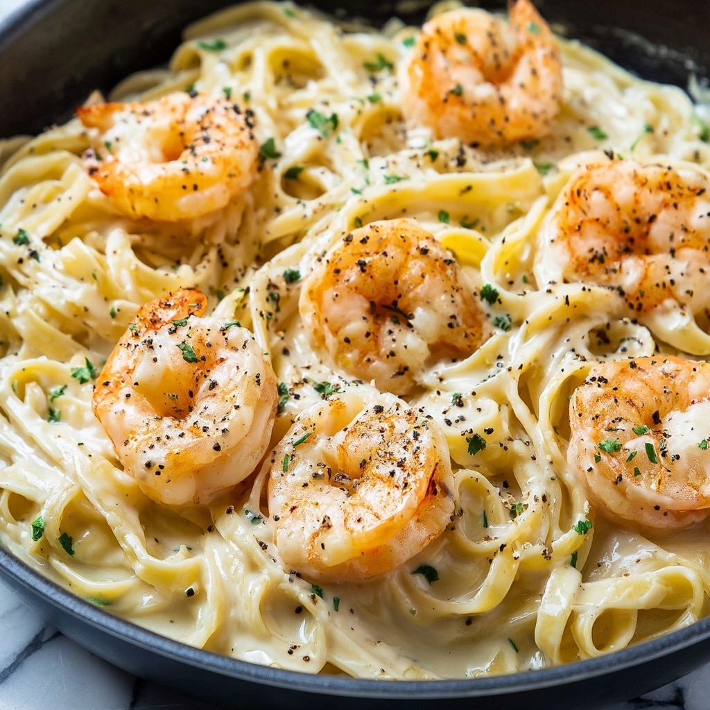 Creamy Garlic Shrimp Pasta Recipe - Recipe Image