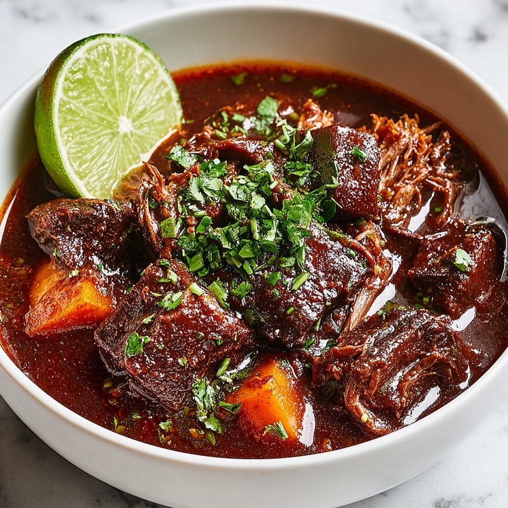 Authentic Beef Birria Stew with Chilies and Tender Shredded Meat Recipe - Recipe Image