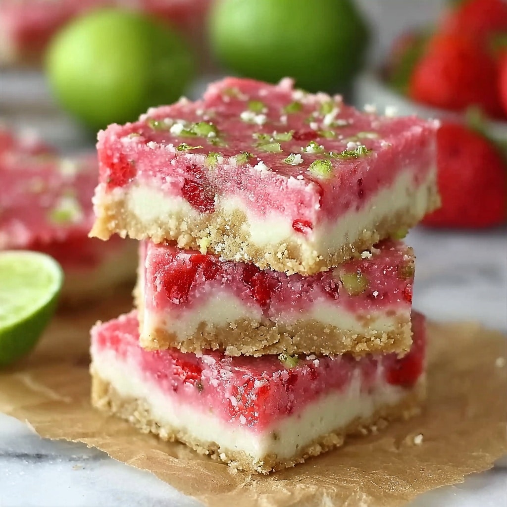 Strawberry Lime White Chocolate Gooey Bars Recipe - Recipe Image