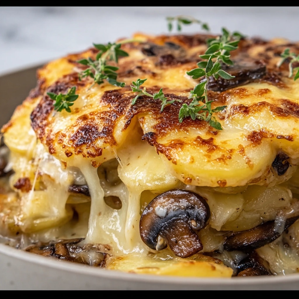 Potato and Mushroom Gratin with Gorgonzola Recipe - Recipe Image
