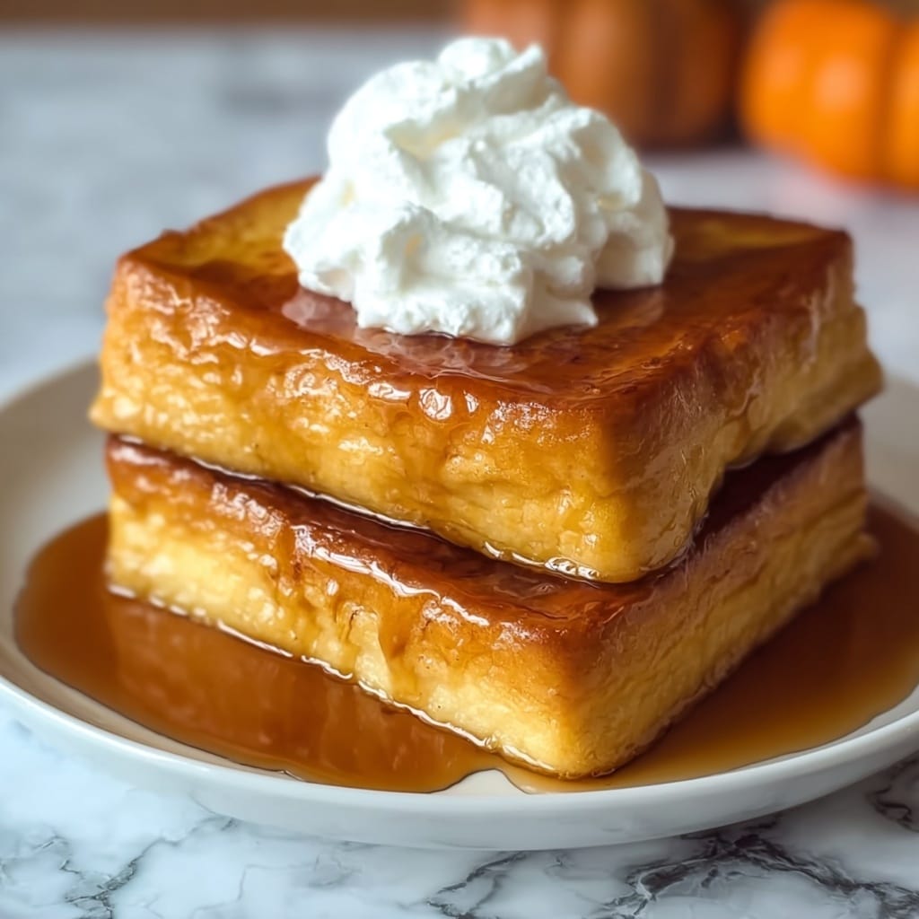 Pumpkin Pie French Toast with Homemade Pumpkin Syrup Recipe - Recipe Image
