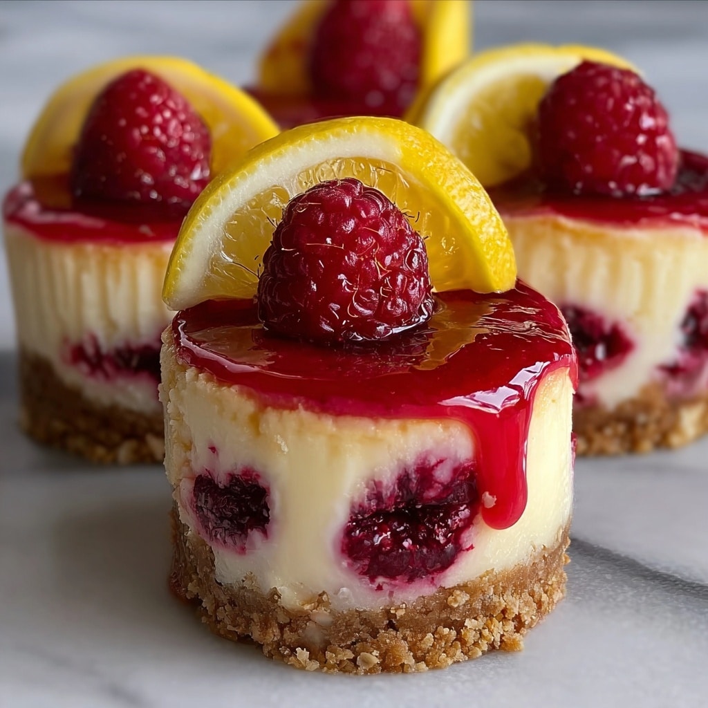 No Bake Raspberry Lemon Swirl Cheesecake Recipe - Recipe Image