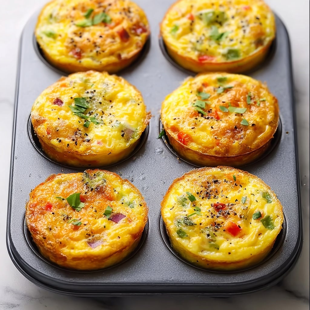 Cheddar and Veggie Breakfast Egg Muffins Recipe - Recipe Image