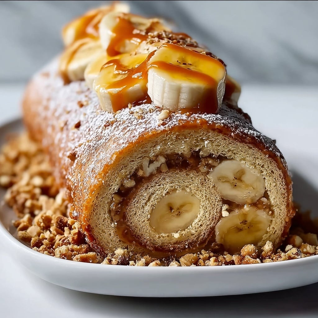 Caramel Banana Cake Roll Recipe - Recipe Image