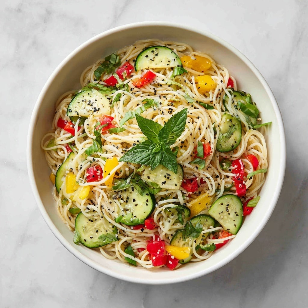 California Spaghetti Salad with Fresh Veggies Recipe - Recipe Image