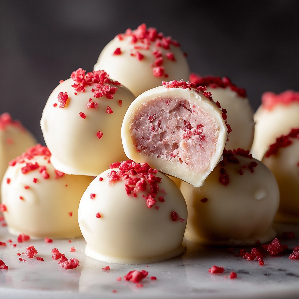 White Chocolate Strawberry Truffles Recipe - Recipe Image