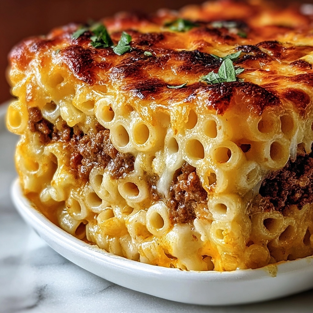 Creamy Baked Mac and Cheese with Cheddar, Mozzarella, Parmesan, and a Crunchy Breadcrumb Topping Recipe - Recipe Image