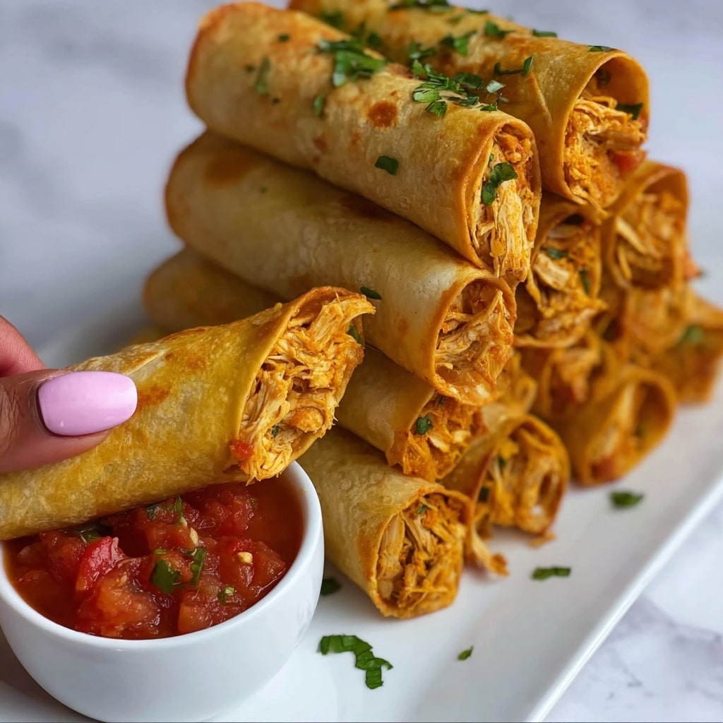 Creamy Baked Chicken Taquitos Recipe - Recipe Image