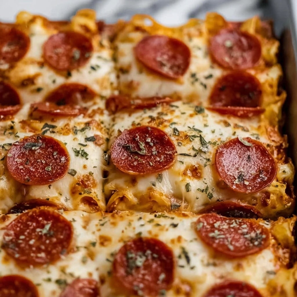 Cheese Tortellini Pepperoni Pizza Casserole Recipe - Recipe Image