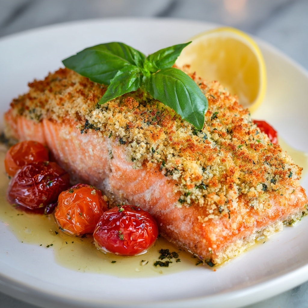 Pesto Salmon with Parmesan-Panko Crust Recipe - Recipe Image