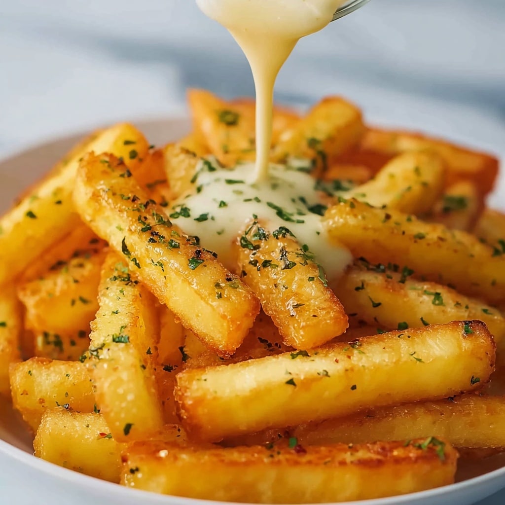 Crispy Veggie Potato Sticks with Cheddar Cheese Sauce Recipe - Recipe Image