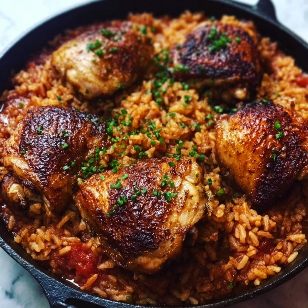 One Pan Tomato Basil Chicken and Rice Recipe - Recipe Image