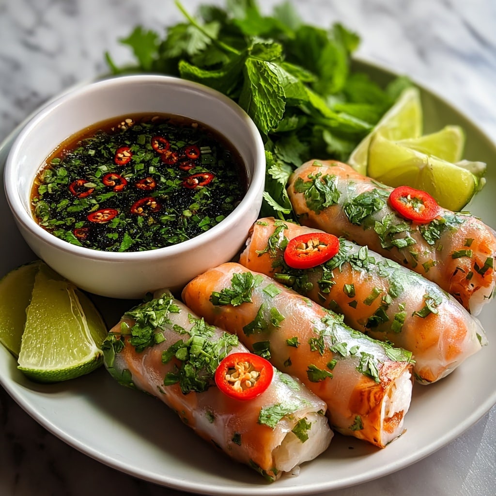 Vietnamese Baked Salmon Spring Rolls Recipe - Recipe Image