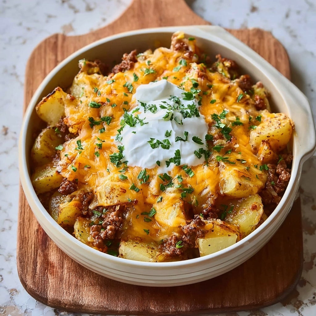 Loaded Cheesy Taco Potatoes Recipe - Recipe Image