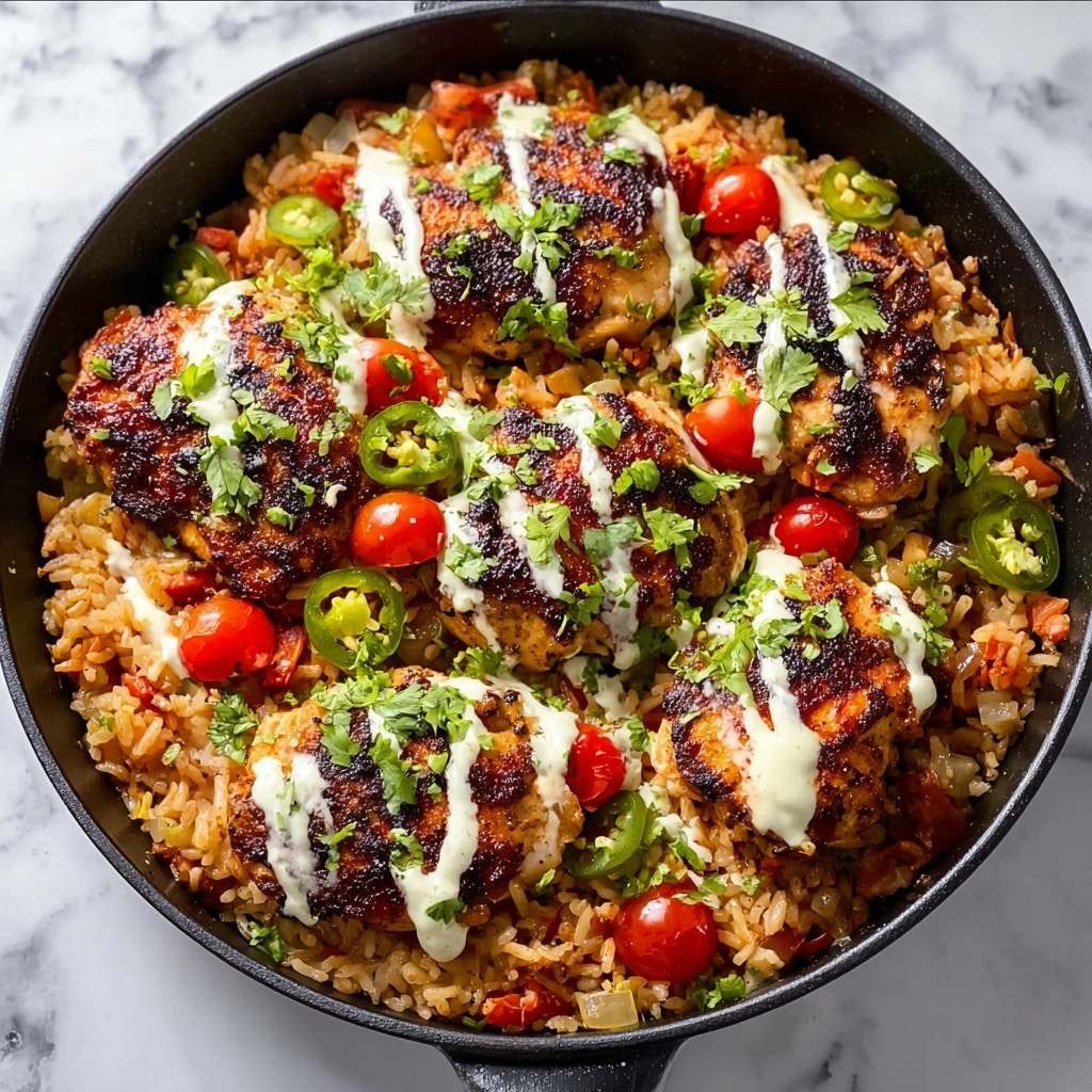 Salsa Chicken Cauliflower Rice Skillet Recipe - Recipe Image