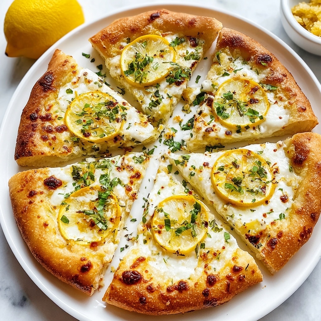 Lemon Pizza with Feta, Basil, and Garlic Recipe - Recipe Image