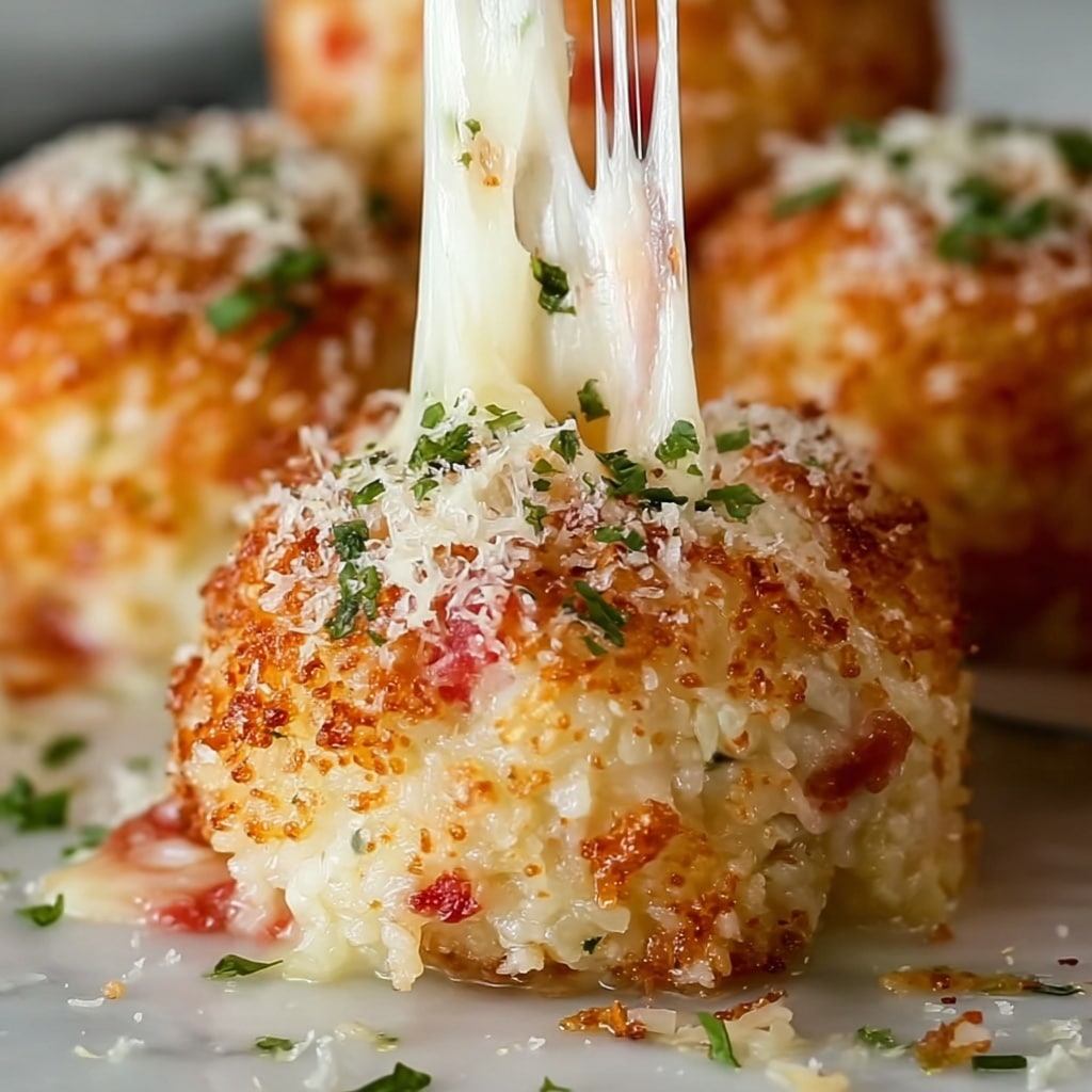 Rice Balls with Cheese and Pepperoni Recipe - Recipe Image