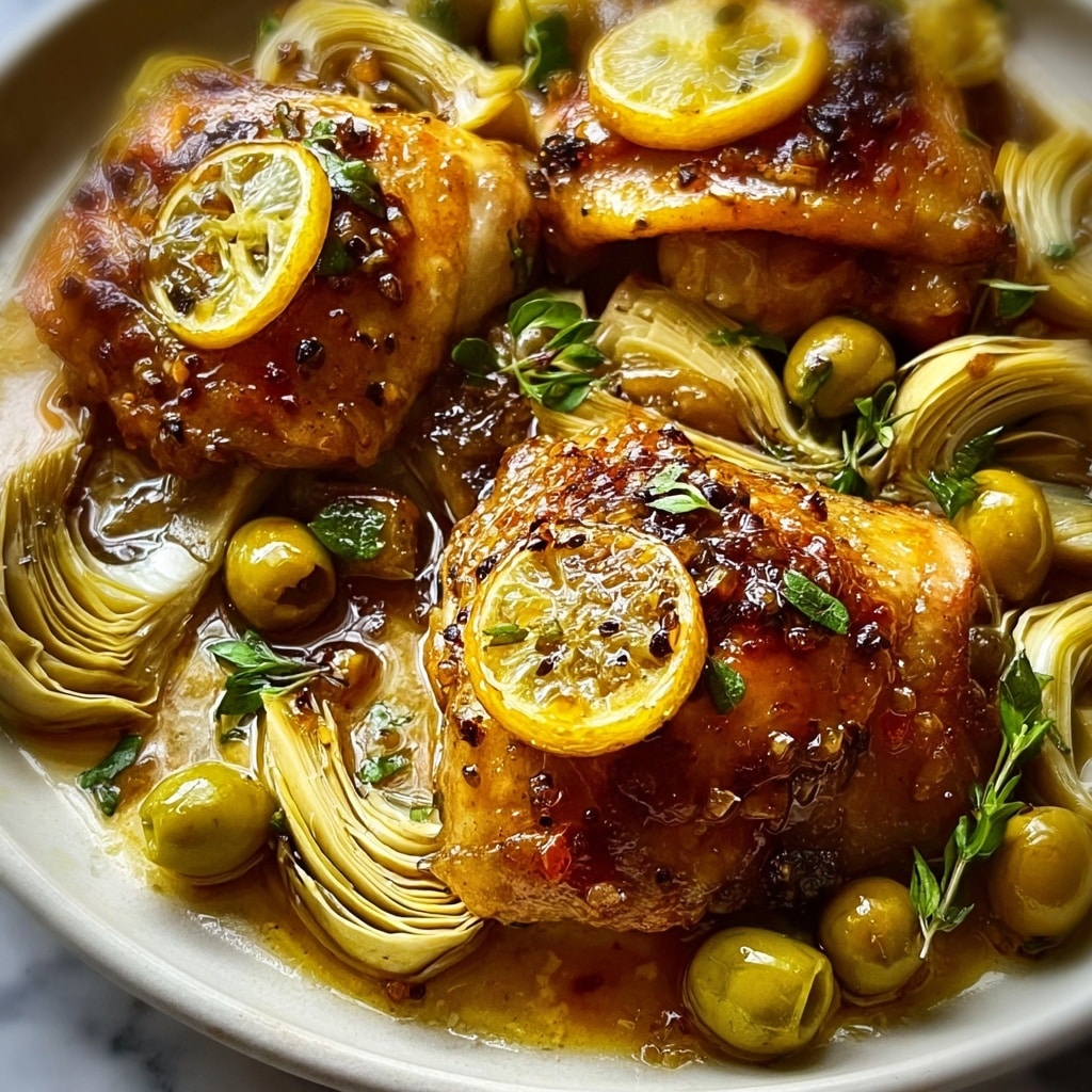 Mediterranean Lemon Chicken with Artichokes & Olives Recipe - Recipe Image