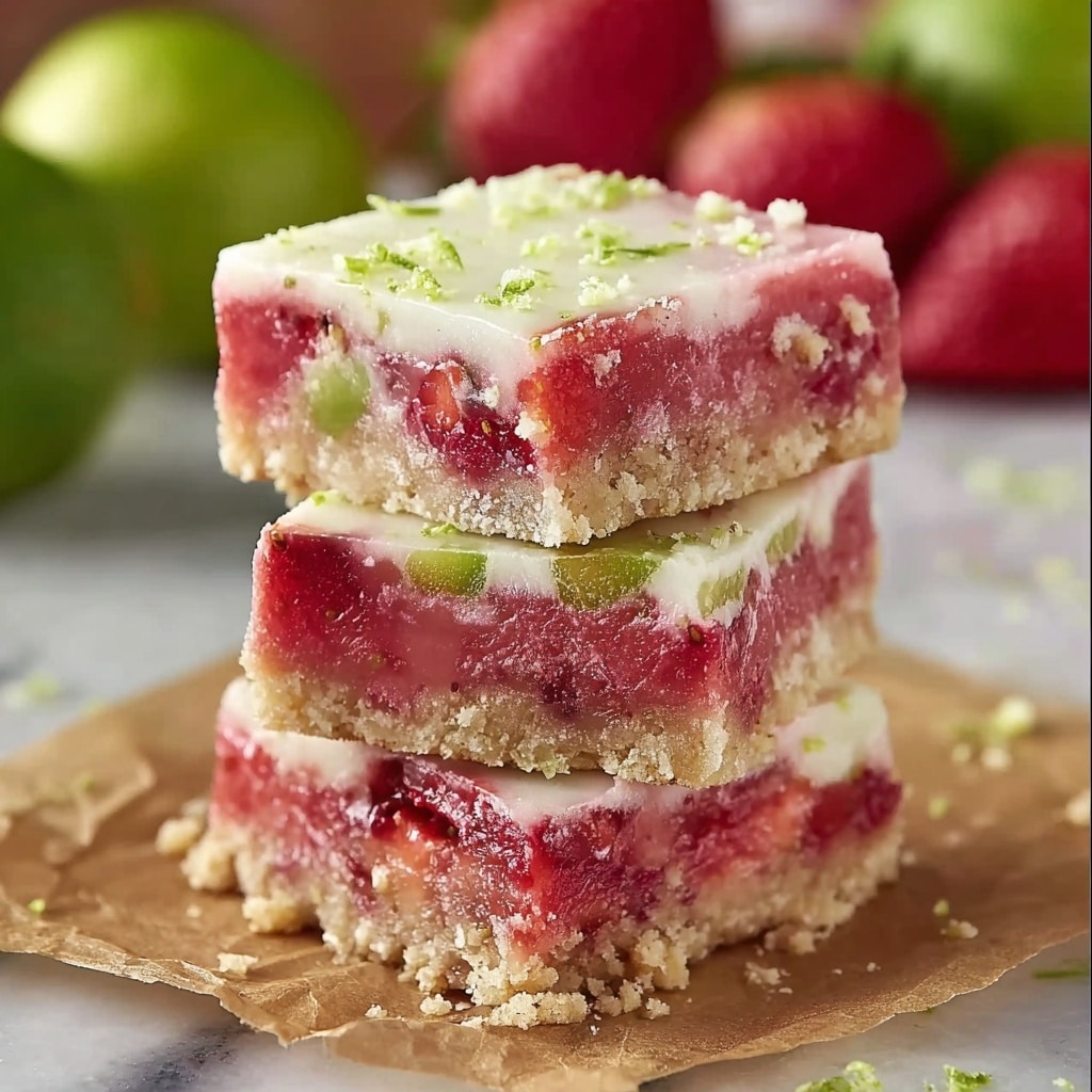 Strawberry Lime White Chocolate Gooey Bars Recipe - Recipe Image