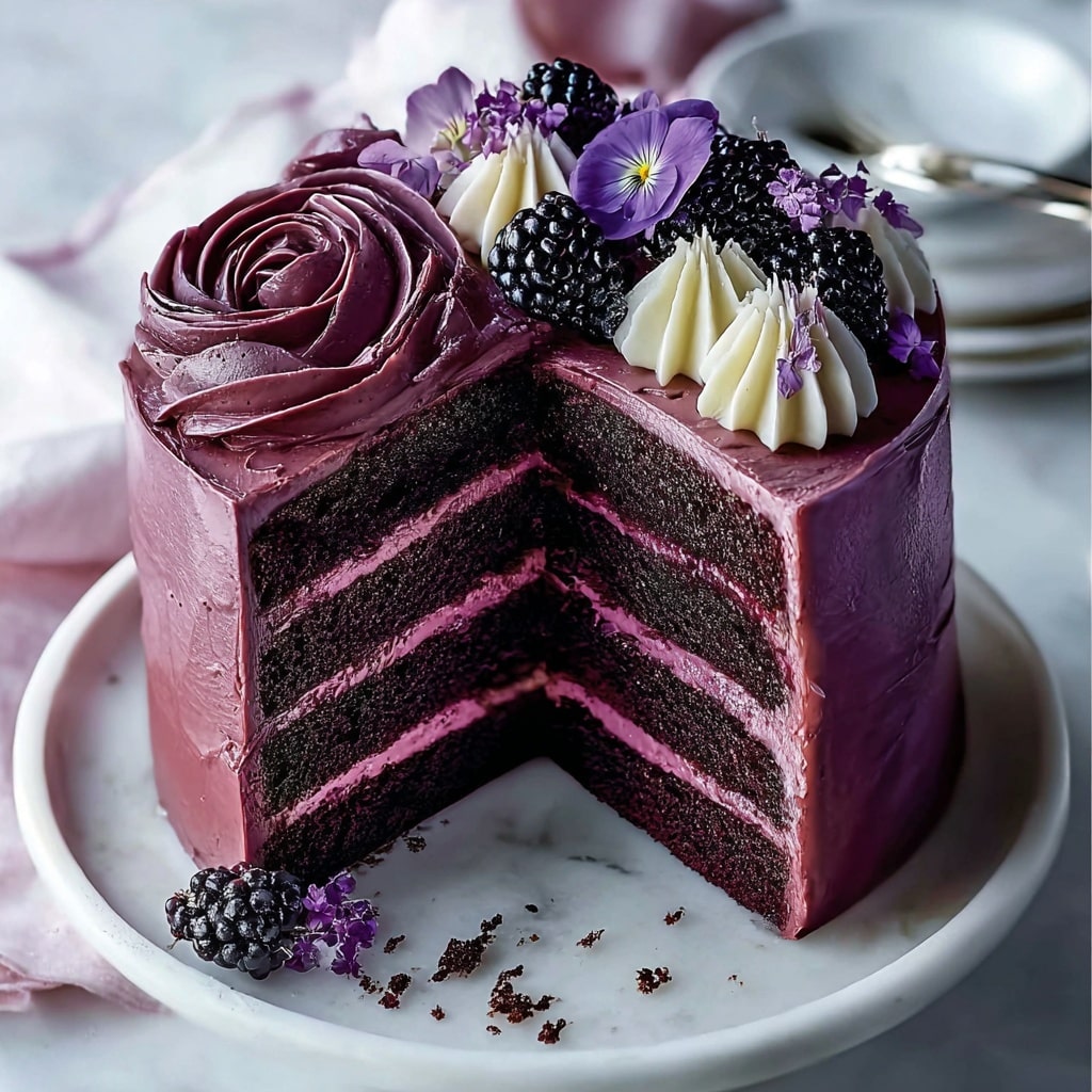 Purple Velvet Cake with White Chocolate Cream Cheese Frosting Recipe - Recipe Image