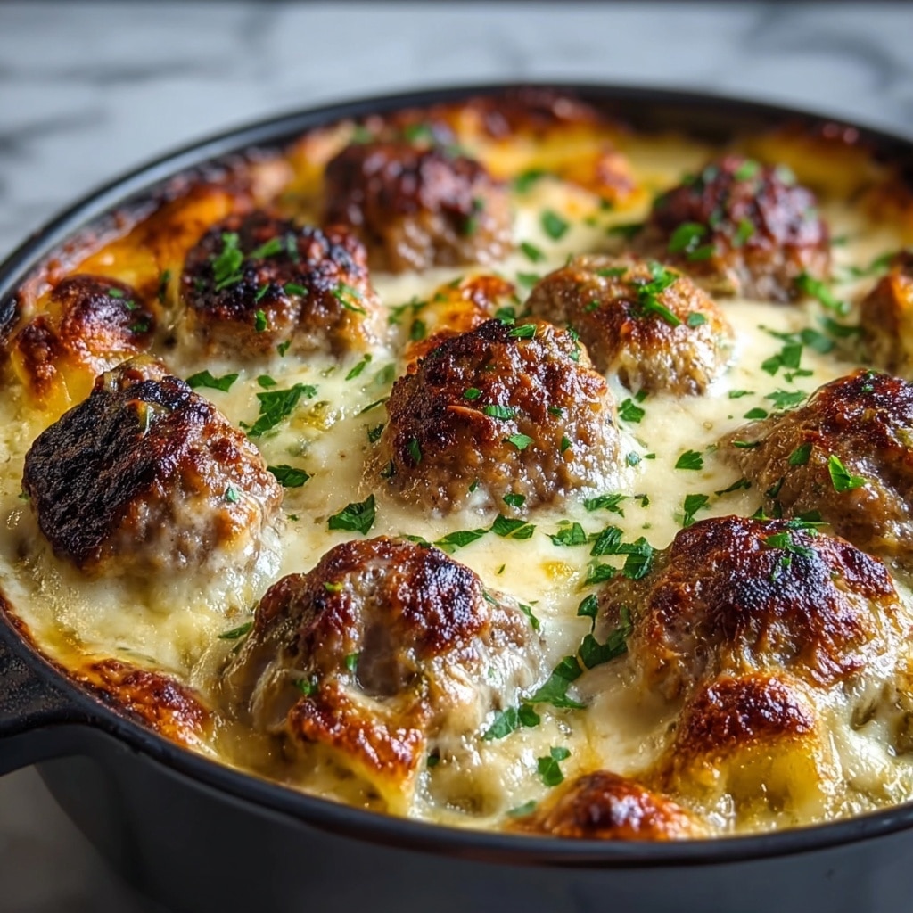 Cheesy Potato Meatball Casserole Recipe - Recipe Image