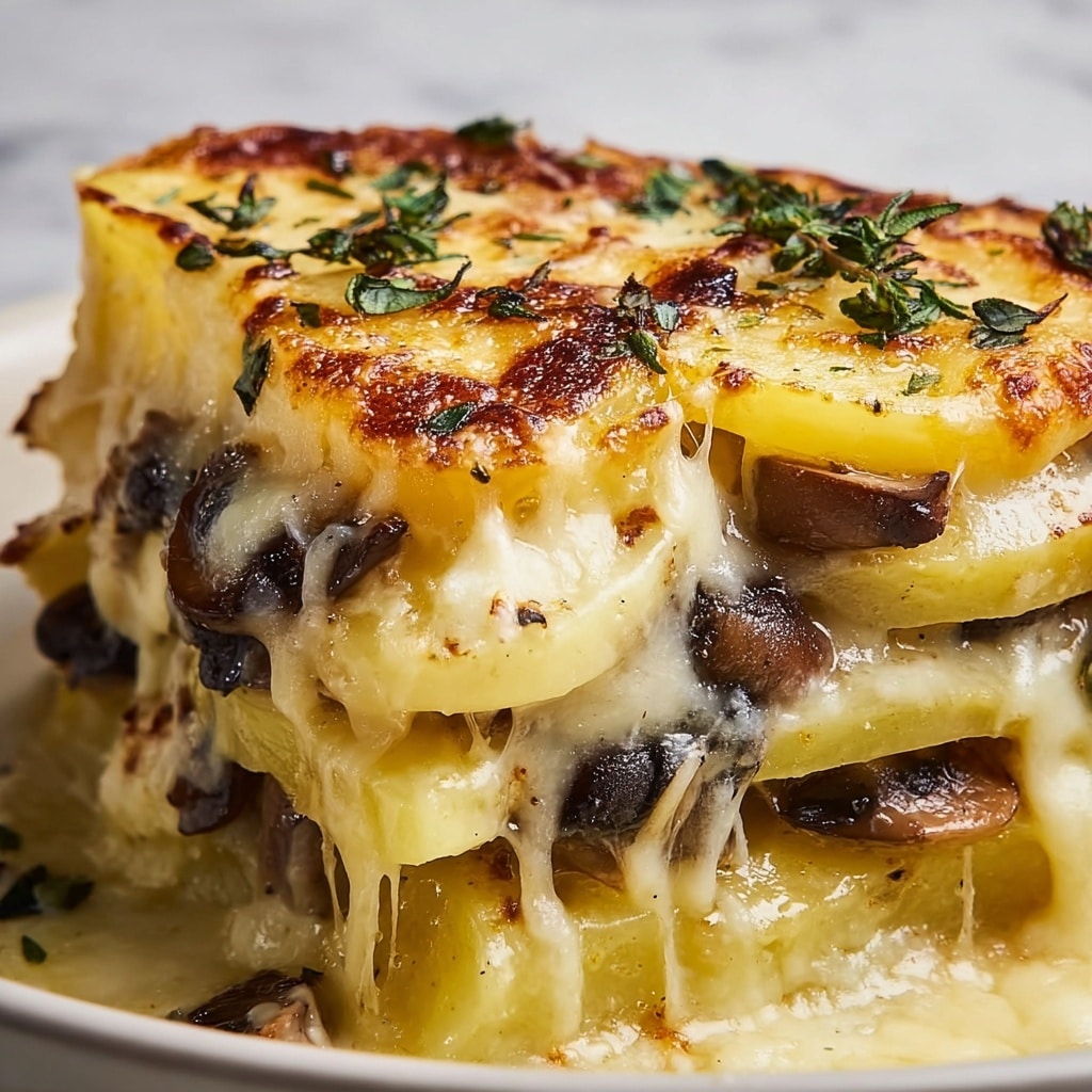 Potato and Mushroom Gratin with Gorgonzola Recipe - Recipe Image