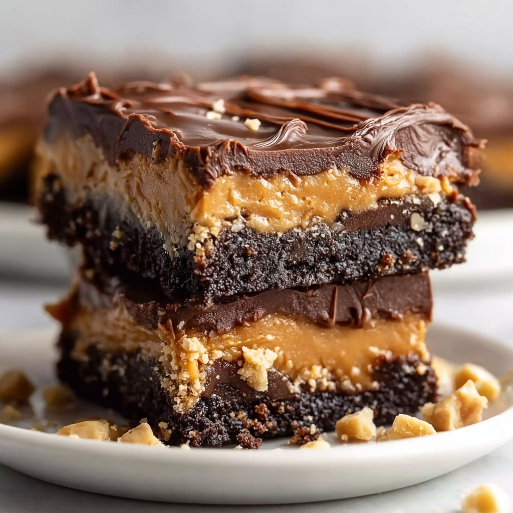 Chocolate Peanut Butter Ooey Gooey Butter Bars Recipe - Recipe Image