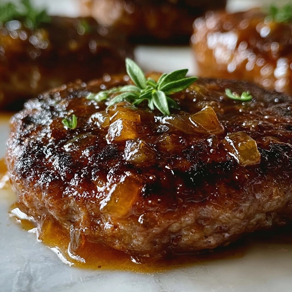 Salisbury Steak with Rich Onion and Garlic Gravy Recipe - Recipe Image
